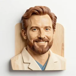 a highly detailed wooden portrait of a dentist, james gurney, james jean