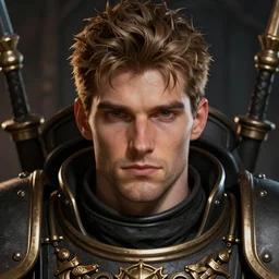 close - up portrait of a handsome fair - haired prince in warhammer 4 0 k, very coherent symmetrical artwork, intricate, highly detailed, trending on artstation, concept art, slightly smooth, sharp focus, darker colors, rpg rulebook illustration, art by raymond swanland and greg rutkowski