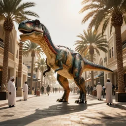 cinematography dinosaurs in the streets of Abu Dhabi by Emmanuel Lubezki