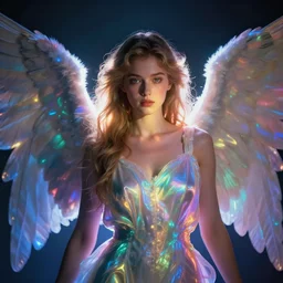portrait art of female angel : : art by alessio _ albi 8 k ultra realistic : : angel wings : : lens flare : : atmosphere : : glow : : detailed : : intricate : : full of colour : : led lighting : : trending on artstation : : 4 k : : hyperrealistic : : focused : : extreme details : : masterpiece