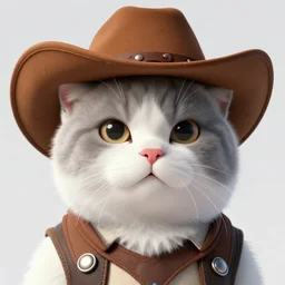 character concept art of a young male anthropomorphic furry cat wearing a cowboy outfit | | cute - fine - face, white and grey cat, fluffy, pretty face, key visual, realistic shaded perfect face, 3 d, anime, fine details by stanley artgerm lau, wlop, rossdraws, james jean, andrei riabovitchev, marc simonetti, and sakimichan, trending on artstation