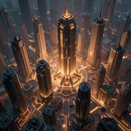axonometric cyberpunk city, by Rolf Armstrong and Evelyn De Morgan and Bastien Lecouffe-Deharme, dramatic lighting, high contrast colors, baroque, empyrean, panoramic view, as trending on Artstation, highly detailed, cryengine,