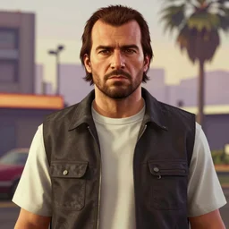 a portrait of gal godot, by stephen bliss, in the style of grand theft auto v, no text