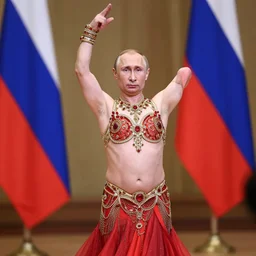 russian president putin as a belly dancer, portrait, detailed
