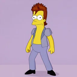 david bowie as folk art style simpsons character