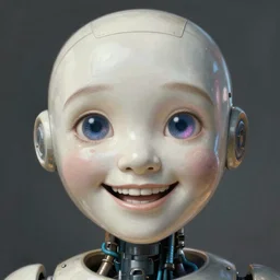 The sentimental life of robots , joyful, close-up portrait, intricate, elegant, volumetric lighting, scenery, digital painting, highly detailed, artstation, sharp focus, illustration, concept art, ruan jia, steve mccurry