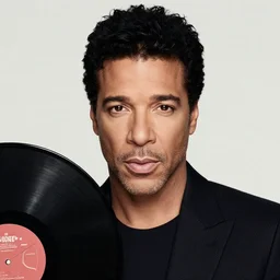 lionel richie with a vinyl as hair