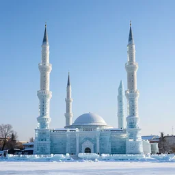 ice minarets in the style of vsevolod ivanov, high quality, trending on artstation,