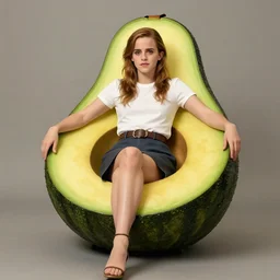 emma watson as an avocado chair, greg rutkowski, trending on artstation