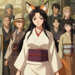 An anime portrait of Ssunbiki as a beautiful, shapely woman with fox ears wearing a modest kimono from Skyrim, waifu, by Stanley Artgerm Lau, WLOP, Rossdraws, James Jean, Andrei Riabovitchev, Marc Simonetti, and Sakimichan, trending on artstation