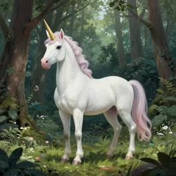 ethereal unicorn in a lush forest, extremely detailed, sharp focus, wide view, full body shot, smooth, digital illustration, by james jean, by rossdraws, frank franzzeta, mcbess, sakimichan, brosmin, danton fadeev, steve simpson