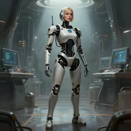 A beautiful masterpiece of Dolores Abernathy fleeing the westworld laboratory, robot revolution, apocalypse, highly detailed, digital painting, artstation, cgscoiety, cinematic, intricate, full body portrait, smooth, sharp focus, illustration, Unreal Engine 5, concept art, 8K, art by Mark Robert Taylor.