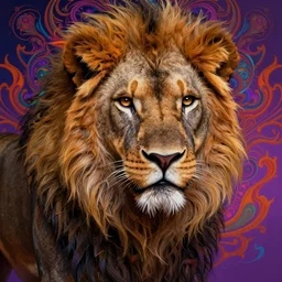 hyper detailed ultra sharp of a low key lion, trending on artstation, warpaint aesthetic, volumetric lighting, psychedelic, ornate, intricate, digital painting, concept art, sharp focus, illustration, art by artgerm and greg rutkowski and h. r. giger, 8 k