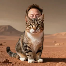 Elon mask as a cat on mars