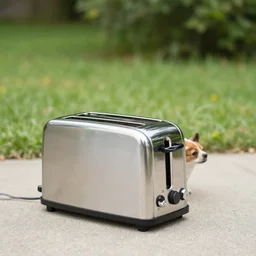 walking a toaster on a leash