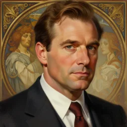 close up of richard kind as paul lassiter ( spin city 1 9 9 9 ) wearing a suit and necktie, focus, d & d, intricate, elegant, highly detailed, digital painting, artstation, concept art, matte, sharp focus, illustration, hearthstone, art by artgerm and greg rutkowski and alphonse mucha