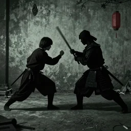 samurai fighting in the backrooms
