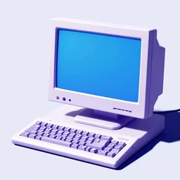 A computer from the 90s in the style of vaporwave