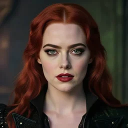 in the style of Jamie McKelvie Wicked and the Divine comic, Emma Stone vampire, symmetrical face symmetrical eyes