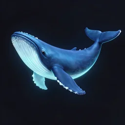 matte panting of glowing whale
