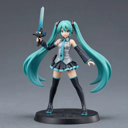 a high quality Warhammer 40k miniature of Hatsune Miku, Forge World Resin
