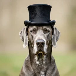 great Dane wearing a top hat
