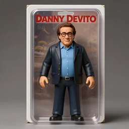 Danny DeVito articulated action figure, product shot, studio lighting