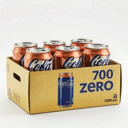 a box of 7 0 0 coke zero cans