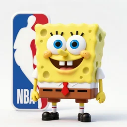 spongebob as the nba logo, hyperdetailed, 4 k, high quality, smooth, sharp focus