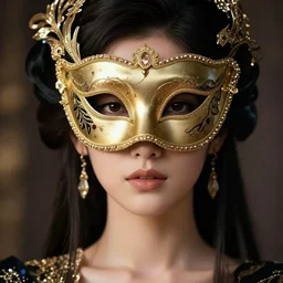 a portrait of a beautiful girl with a mask, elegant, fancy dess, ornaments, highly detailed, beautiful, cinematic lighting, 2 d animate style, mesmerizing, 8 k hd, artstation, by hideyuki morioka, ito ogure, vofan, greg rutkowski, victo ngai, artgerm