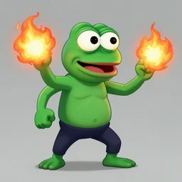 portrait of strong pepe shoot fireball, concept art, trending on artstation, highly detailed, intricate, sharp focus, digital art, 8 k