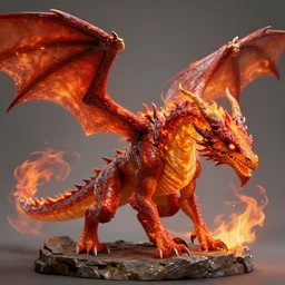a fantasy fire dragon, magic the gathering, detailed, trending on artstation, deviantart, 8k, high res