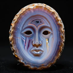 a colourful geode shaped like a human face, highly detailed, artistic, aesthetic, beautiful