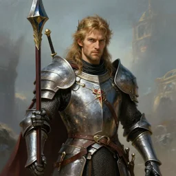 a highly detailed beautiful portrait of a paladin, fantasy, by gregory manchess, james gurney, james jean