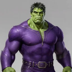 portrait of Hulk, purple suit, fantasy, intricate, elegant, realistic, highly detailed, digital painting, artstation, concept art, smooth, sharp focus, illustration, art by artgerm and greg rutkowski and alphonse mucha