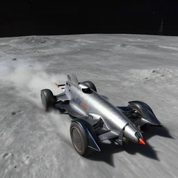 photo of rocket league on the moon realistic