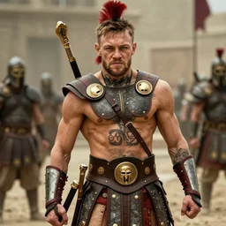 connor mcgregor as a spartan in 300, still from the movie 300