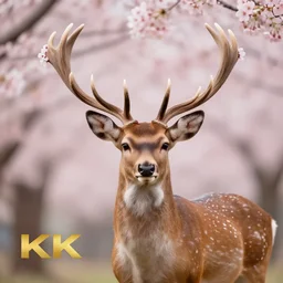 professional digital art of a deer with cherry blossom antlers, fantasy, award-winning, 8K, HD, high quality, highly detailed