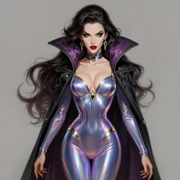 amouranth as a luxurious super villain, sexy, sumptuous, elegant, holographic suit, highly detailed, digital painting, artstation, concept art, matte, sharp focus, illustration, art by m. w. kaluta