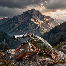 crayfish with a whistle on the mountain
