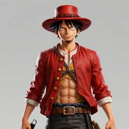 Luffy the Pirate in the style of Red Dead Redemption 2 cover art