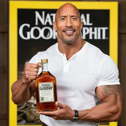 dwayne johnson holding a jug of moonshine, cover of national geographic magazine