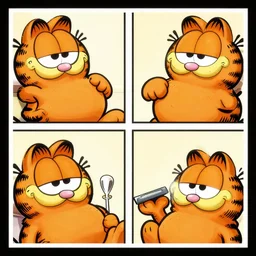 garfield comic strip, 3 panels, illustrated by Jim Davis