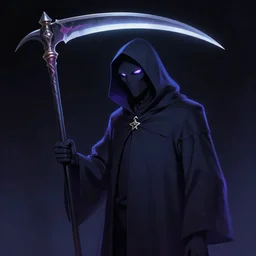 a portrait of a neon grimm reaper holding a single scythe, fantasy, elegant, digital painting, artstation, concept art, matte, sharp focus, illustration, art by josan gonzalez