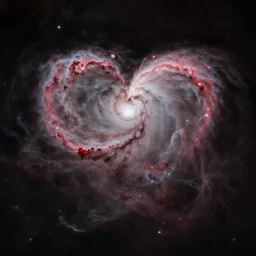 a nebula in the shape of a heart, hubble