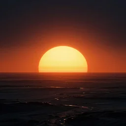 a sun on the horizon of flat earth, by ralph mcquarrie