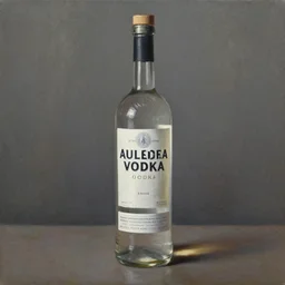 a hyper-realistic studio still-life oil-painting of a-bottle-of-vodka; hyper-detailed; an extraordinary masterpiece!!!; flawless; trending on artstation