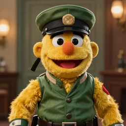A still of Solid Snake as a muppet, photo real, photographic, photograph, artstation, trending, award winning, epic lighting, featured