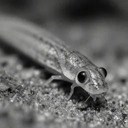 zoomed in tadpole, award winning black and white photography