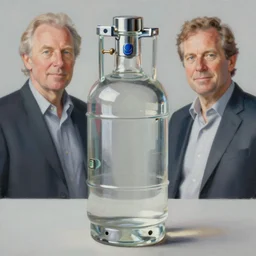 award - winning ultrafine detailed painting of a translucent glass propane cylinder vodka bottle by julian schnabel and john chamberlain, tonalism, oil on canvas, surrealist painting, behance, academic art